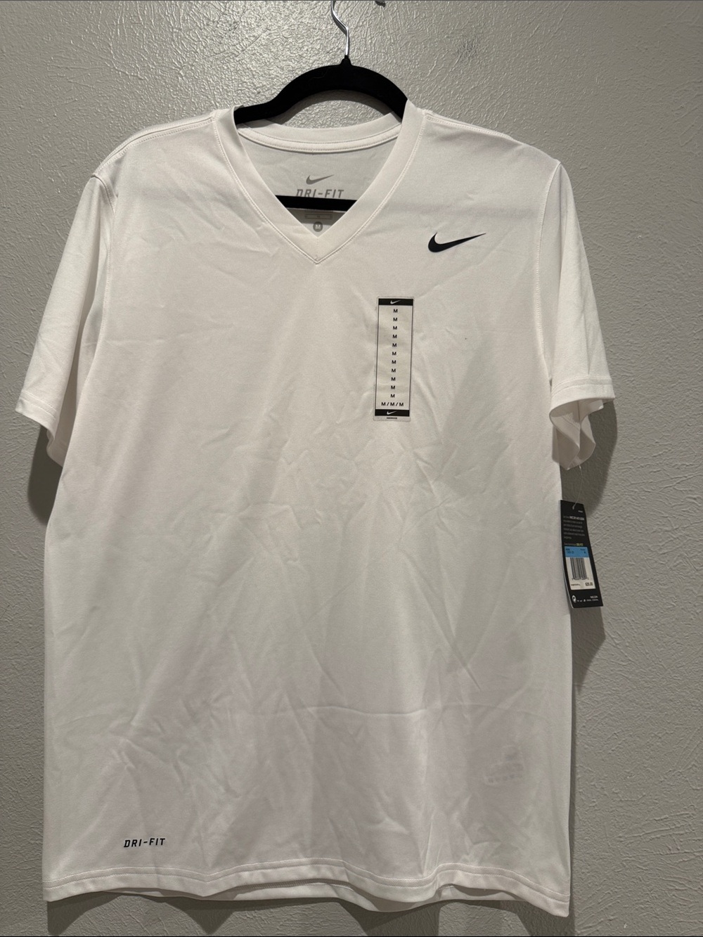 Nike Dri-FIT Men's White V-Neck Athletic Shirt